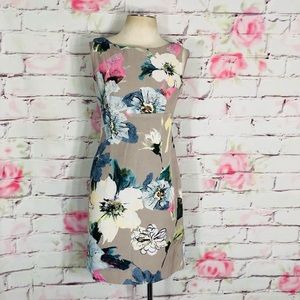 Milly sleeveless light purple floral sheath dress